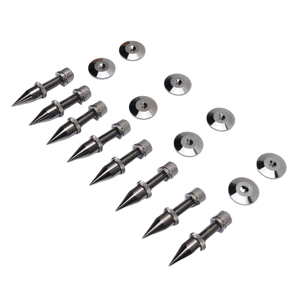 8 Pack Speaker Spike Pad Kit Shockproof Adjustable Copper Speaker Isolation Feet Stand for Amplifier CD DVD Player