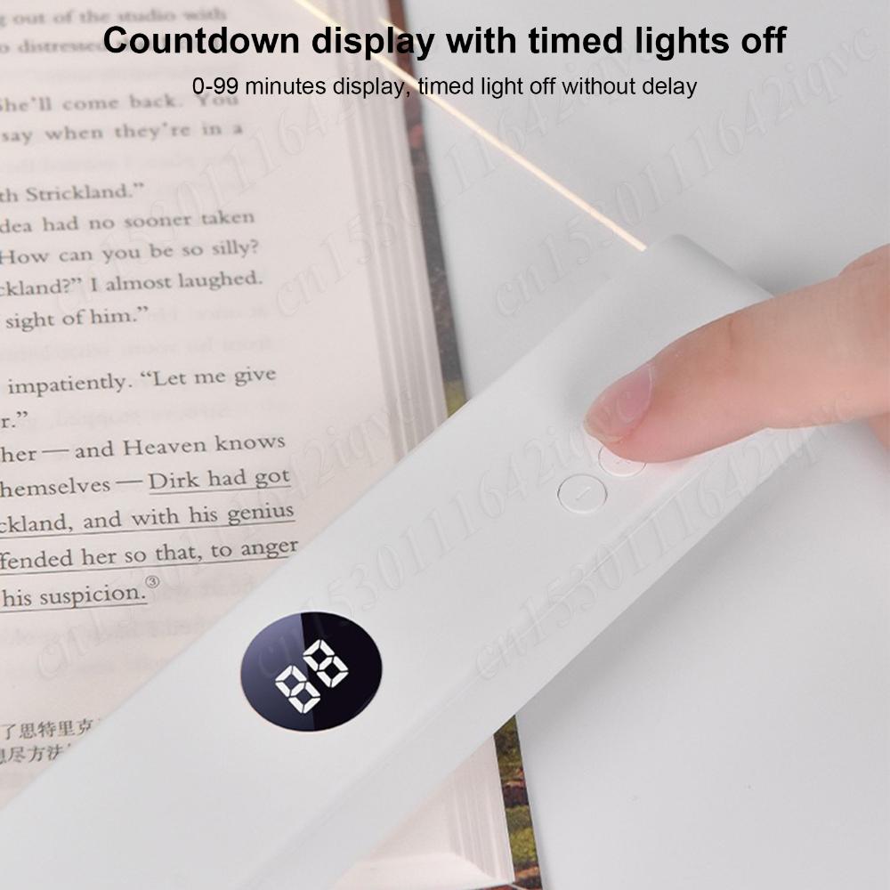 Pour la Lecture Nocturne, Lampe de Livre à Panneau Plat LED, 3 Couleurs Graduables Lumière de Lecture Transparente, Marque-page Lumineux Portable avec Minuterie