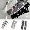Women Japanese Style JK Girl Ribbed Knitted Leg Warmers Cute Small Bowknot Ruffled Hem Boot Cuffs Leg Cover Long Socks