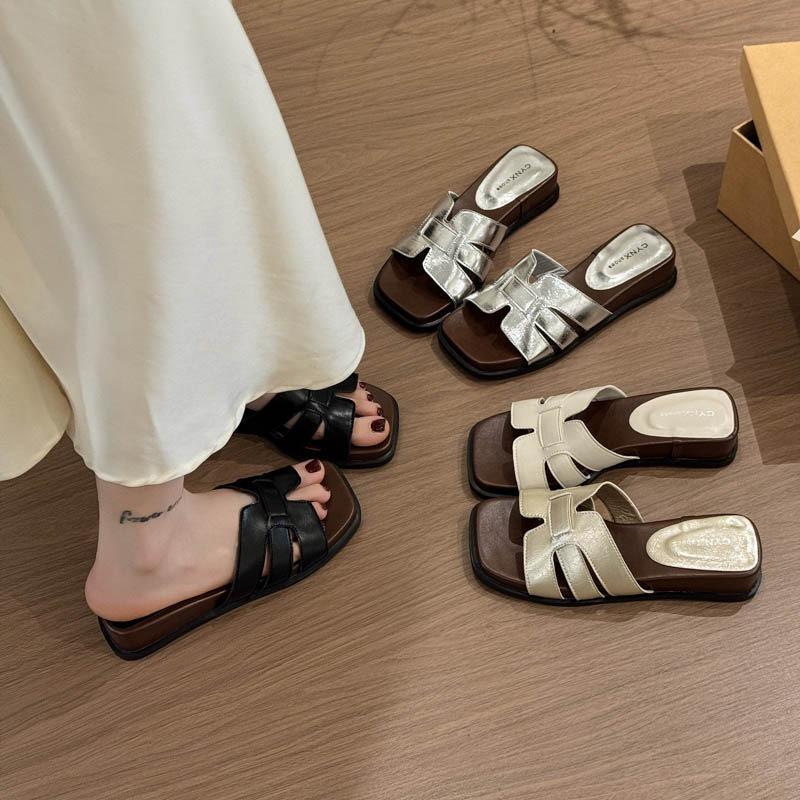 Retro woven slippers women's summer wear new thick-soled wedge sandals casual vacation sandals