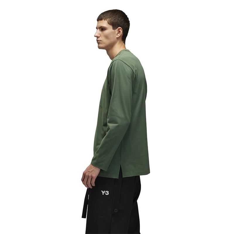 Y-3 Long Sleeve Tee Unisex Tops Olive-Green JM7829