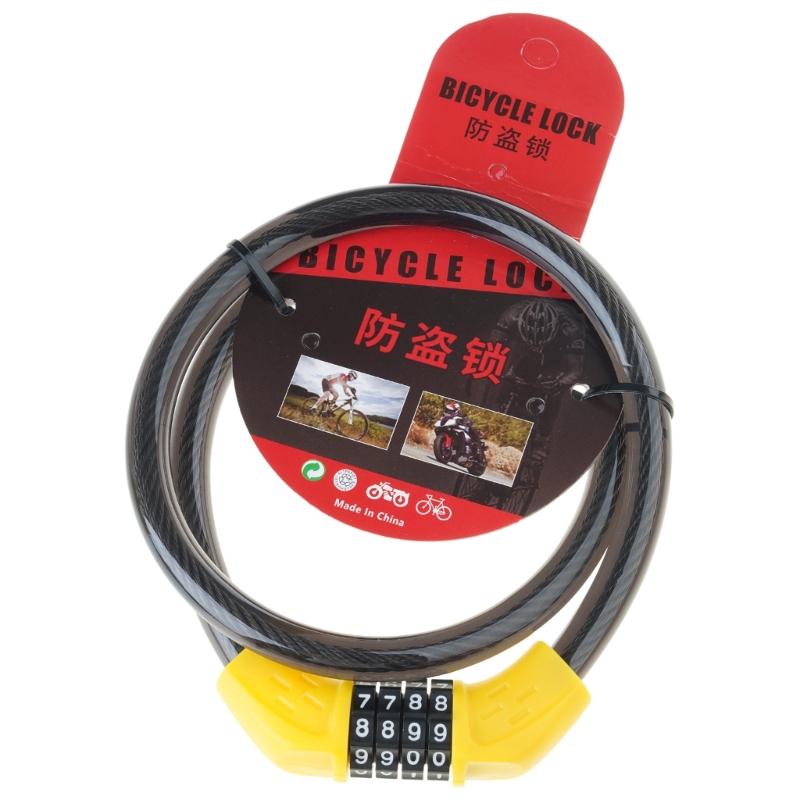 Anti Thefts Bicycles Combination Lock 5 Figure Combination Bike Cable Lock for Motorcycles Outdoor Equipment Protecting