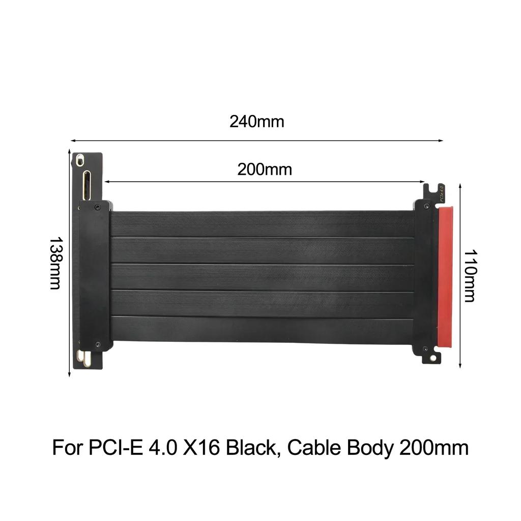 TEUCER PCI-E 4.0 X16 Riser Cable Video Card E M I Shielded High-Speed Flexible Extender PCI Express Gen 4 GPU Extension Cord