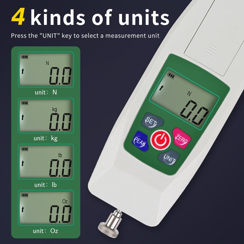 KF-100 Digital Force Gauge With Backlight 100N Electronic Push Pull Force Gauge Dynamometer Portable Pull Tester