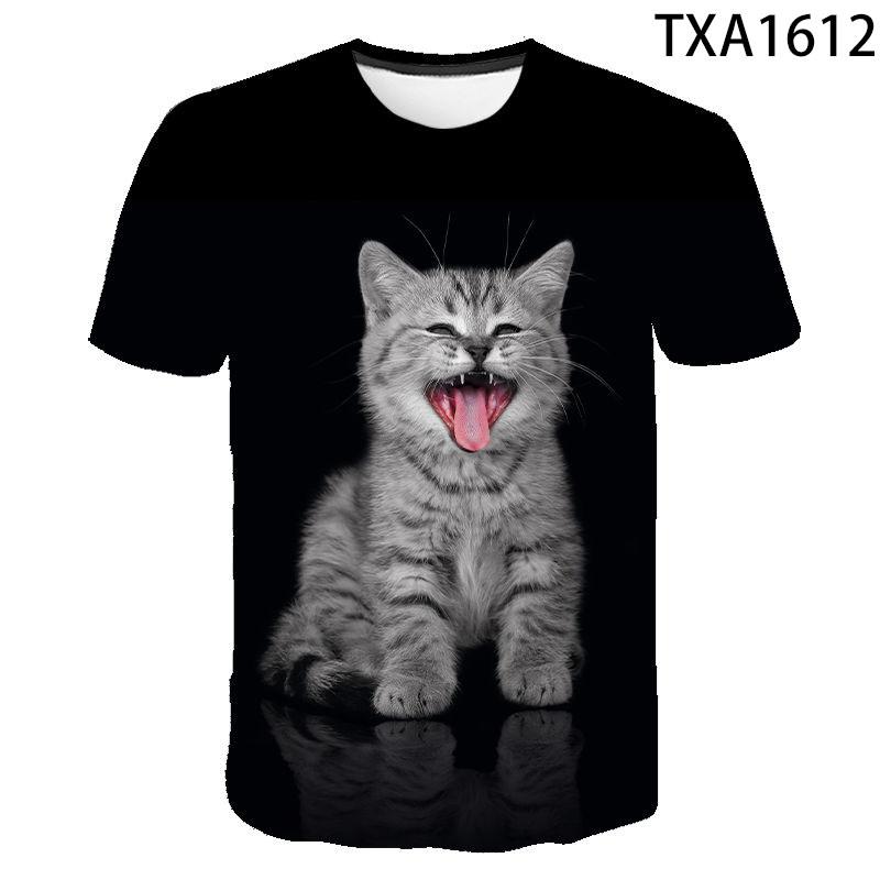 3D Printed Fashion Cool Cat T Shirts Men Women Children Cotton Short Sleeve Casual Short Sleeve Printed Tops Boy Girl Kids Tee S