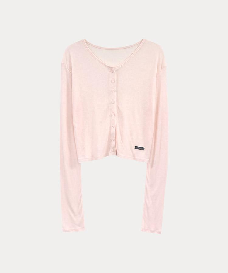 Tarvert Lacey Light Knit Cardigan - Pale Pink