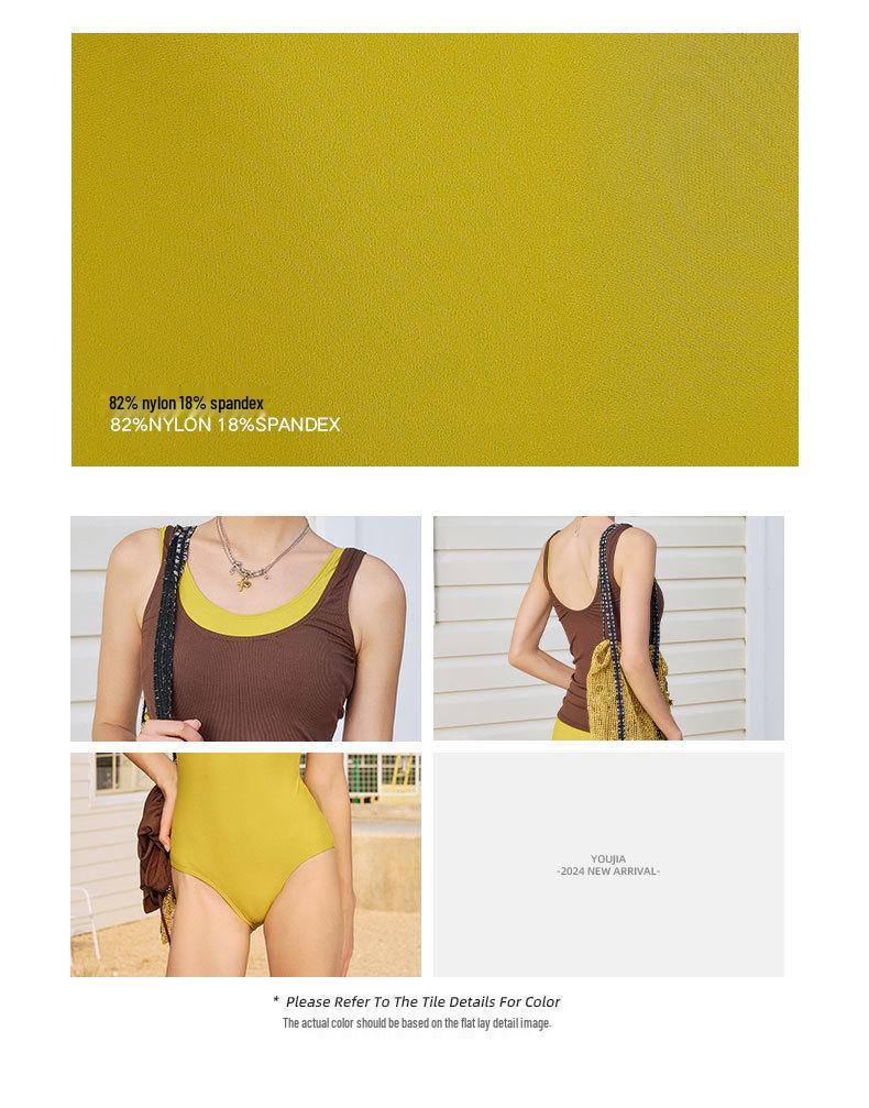 Retro Fashion Two-Piece Swimsuit with Fixed Cups