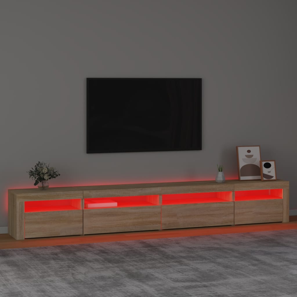 Vidaxl Szafka Pod Tv Z Oświetleniem Led, Dąb Sonoma, 270X35X40 Cm