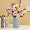 35cm Pink Rose Silk Bouquet Hydrangea Artificial Flower 10Heads for Wedding Table Decor Vase Home Decoration Mother's Day Gifts