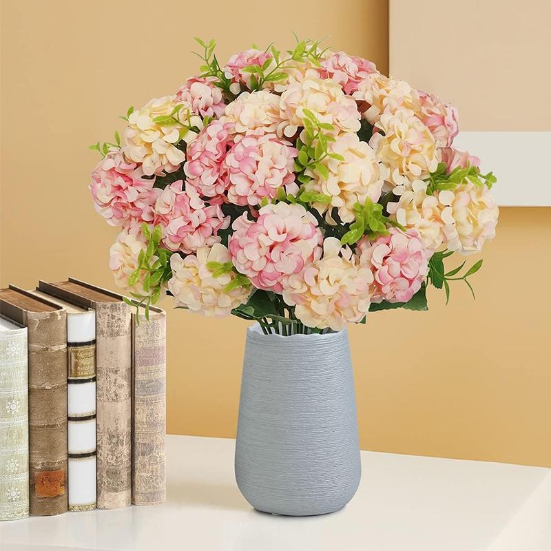 35cm Pink Rose Silk Bouquet Hydrangea Artificial Flower 10Heads for Wedding Table Vase Home Decoration Mother's Day Gifts