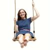 Wooden Swing Adult Outdoor Swing Chair Heavy-Duty Wooden Indoor Outdoor Porch Swing Backyard Garden Hanging Seat Party Activity