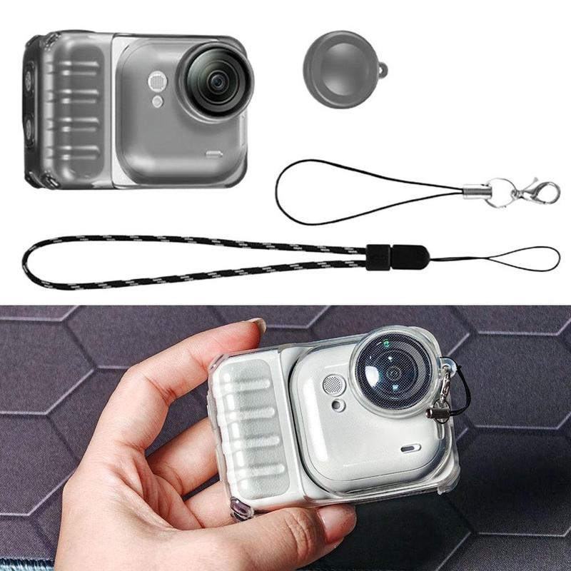 For Insta360 Go Ultra Protective Cover TPU Anti Drop Ice Sensing Heat Antifall With Lens Cap Lanyard Dissipation Protective Case