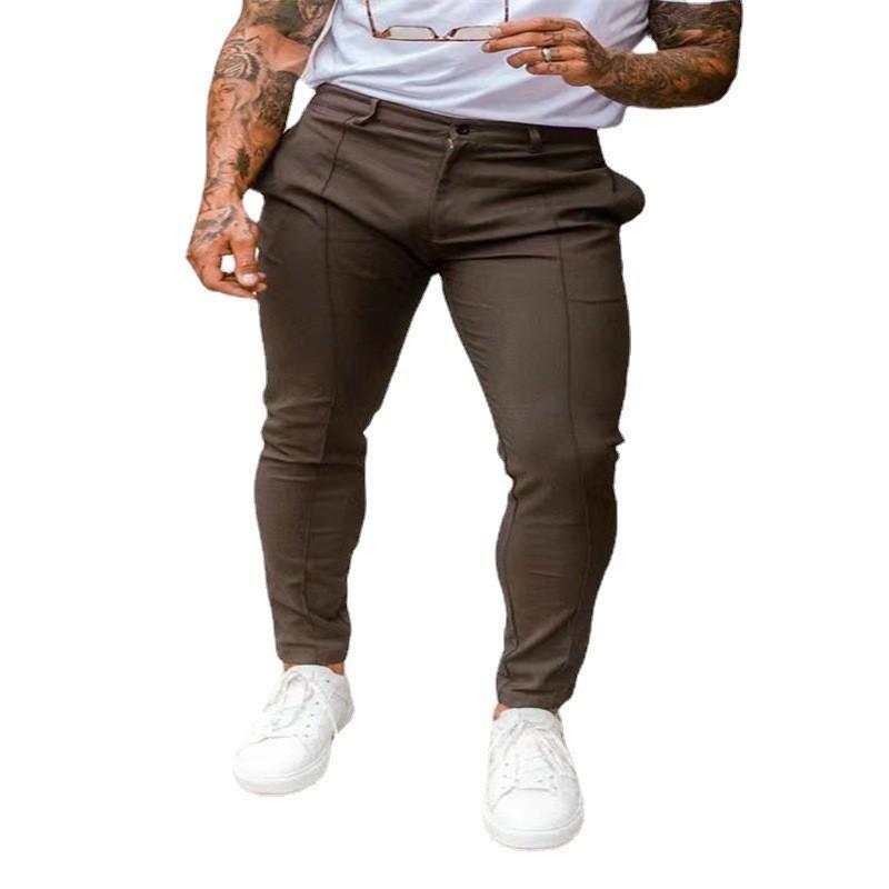 

Мужские зауженные брюки на молнии в стиле business casual 3XL кофейный