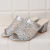 Women Summer Home Slippers Flip Flops Peep Toe Lace Sandals Glitter Sandals Platform Bling Ladies Shoe