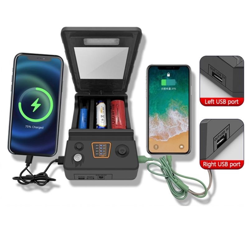 Battery Charger Multifunctional Solar Type C Intelligent Lithium Battery Holder For 26650/21700/18650/18500 Batteries