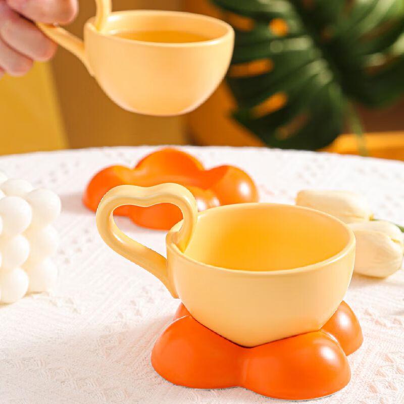 Qianxing Ceramic Cloud Coffee Cup & Saucer Set