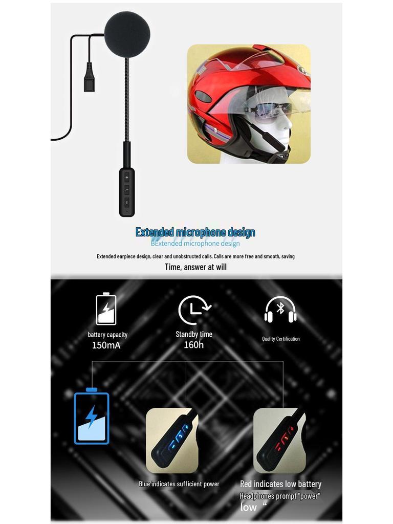 Wireless Bluetooth Headset Motorcycle Intercom for Helmets
