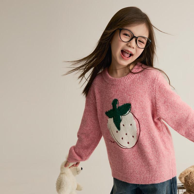 Girls' Strawberry Crew Neck Sweater