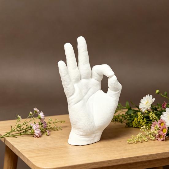 Figura de Mano OK Impresa en 3D Escultura Estatua con Forma de Gesto OK Moderno Adorno Decorativo para Hogar Oficina Sala de Estar