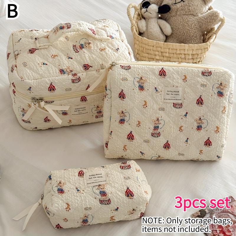 Cartoon Rabbit Makeup Bag Love Blue Skirt Bunny Cosmetic Bag Set Large Capacity Portable Travel Organizer Hand Washable Wash Bag