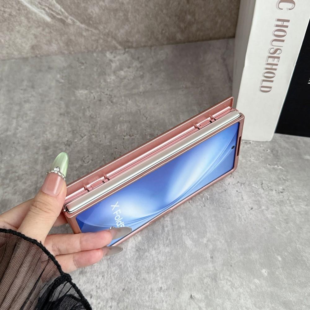 Fashion Plating Solid Color PC Hinge Protector Case for VIVO X Fold 6 5 3 3Pro Back Skin Feel Front Screen Glass Anti-drop Cover