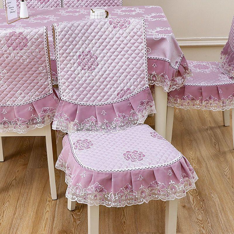 Modern Minimalist Thick Non Slip Chair Cover Cotton Lace Printed Dustproof Seat Protector 1 Pcs