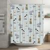 Luxury Pink Bath Curtain with Monogram Print for Bathroom Decor, Modern Shower Curtain Waterproof Fabric Home Decoration Size: 7
