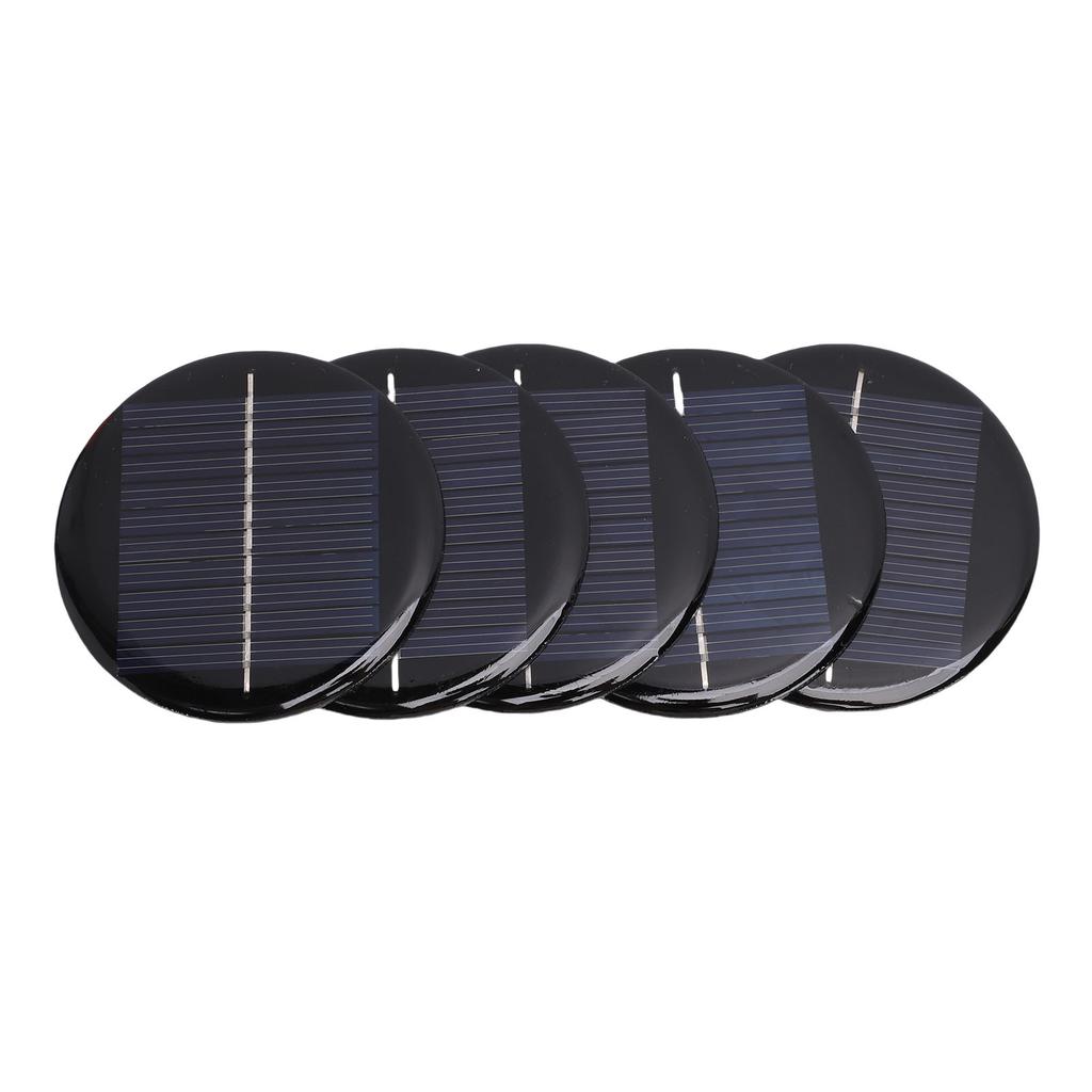 5pcs Round Solar Panels 0.28W Round Monocrystalline Silicon Solar Cell Panels for Small Electronic Devices