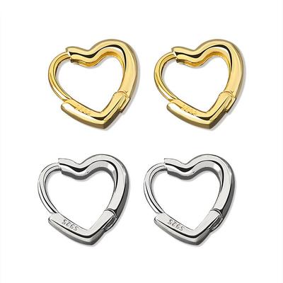 Fashion 925 Sterling Silver Heart Shape Stud Earrings For Women Fine Jewelry Accessories 2022 Eh495