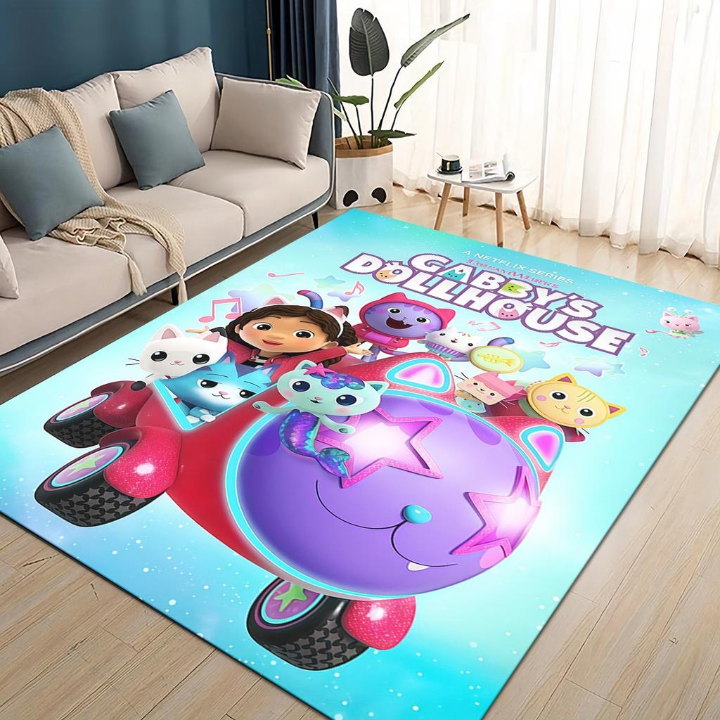 Style New Gabbys Dollhouse Cartoon Girl Gift Carpet Rug for Living Room Bedroom Home Sofa Decoration,kids Non Slip Floor Mat