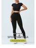 Women's Seamless Yoga Set: Short Sleeve Fitness Top & Butt Lift Leggings