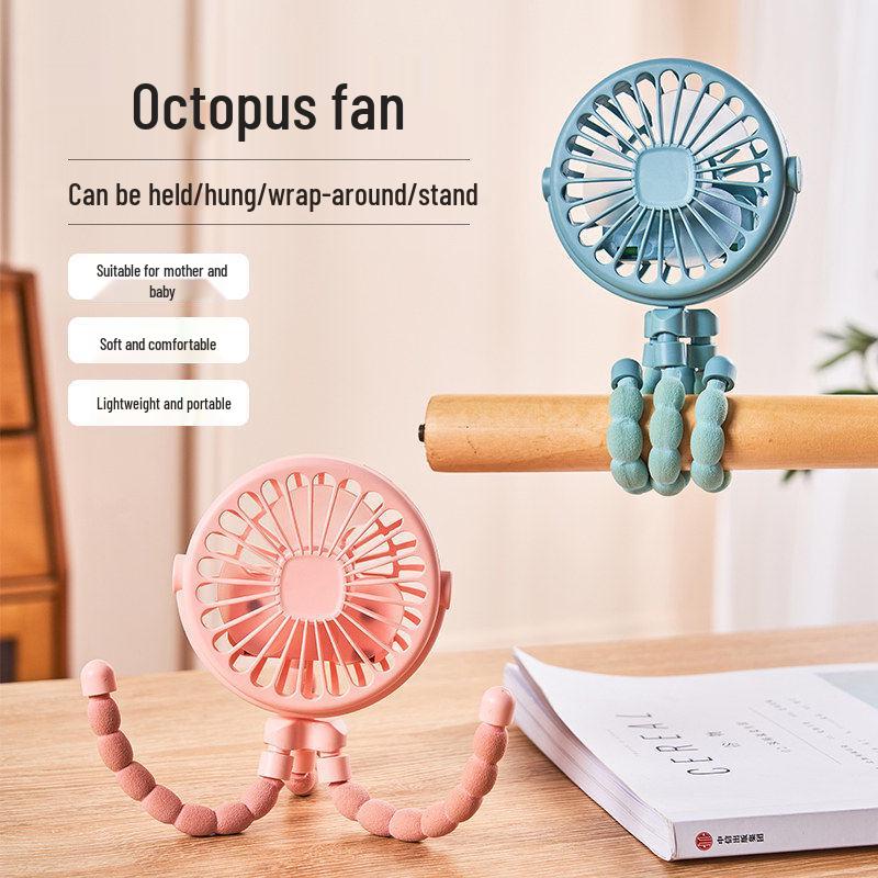 2026 Portable Silent Small Octopus Stroller Fan