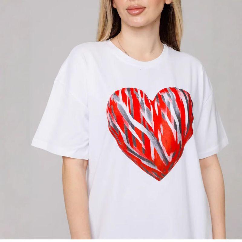 Western Style New Fashion Casual Loose Print Short sleeve Cotton T-shirt Top Printed Loose T-shirt