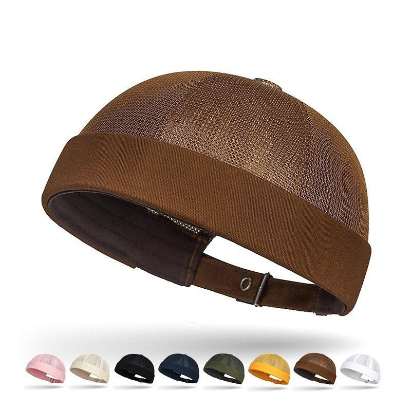 Spring and Summer Brimless Melon Skin Adjustable Hip-hop Hat Fashionable Men and Women Handsome Landlord Hat Simple Breathable G