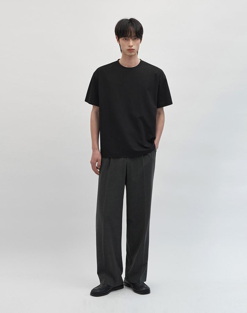 WORK ON BODY OFF (Regular) Airbit Cooling Solid Semi-Overfit Short Sleeve T-Shirt [Black]