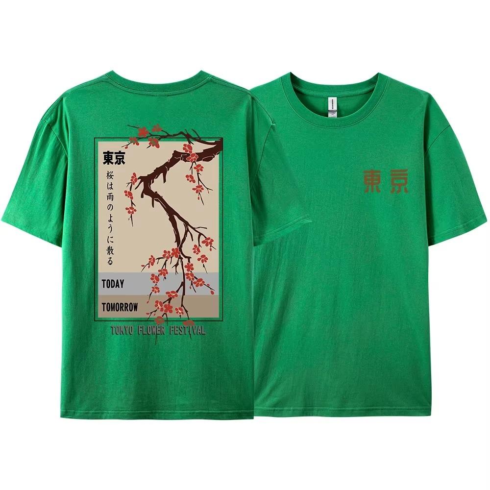 Today Tomorrow Tokyo Flower Festival T Shirt Men Women Fashion O-Neck Tshirts Summer Cotton Tops Loose Street Hip Hop T-Shirts