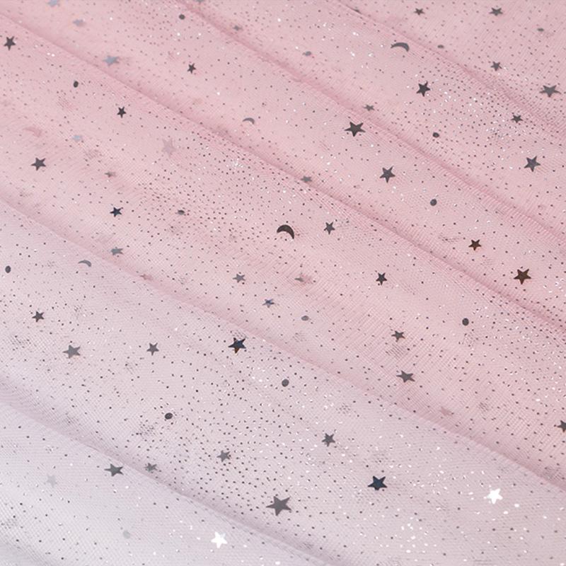 1M Gradientowa przędza Tiul Organza Tkanina Błyszczący tiul w gwiazdki Do szycia Sukienka Spódnica Materiał Zasłona Manikiur Tło do zdjęć Przędza