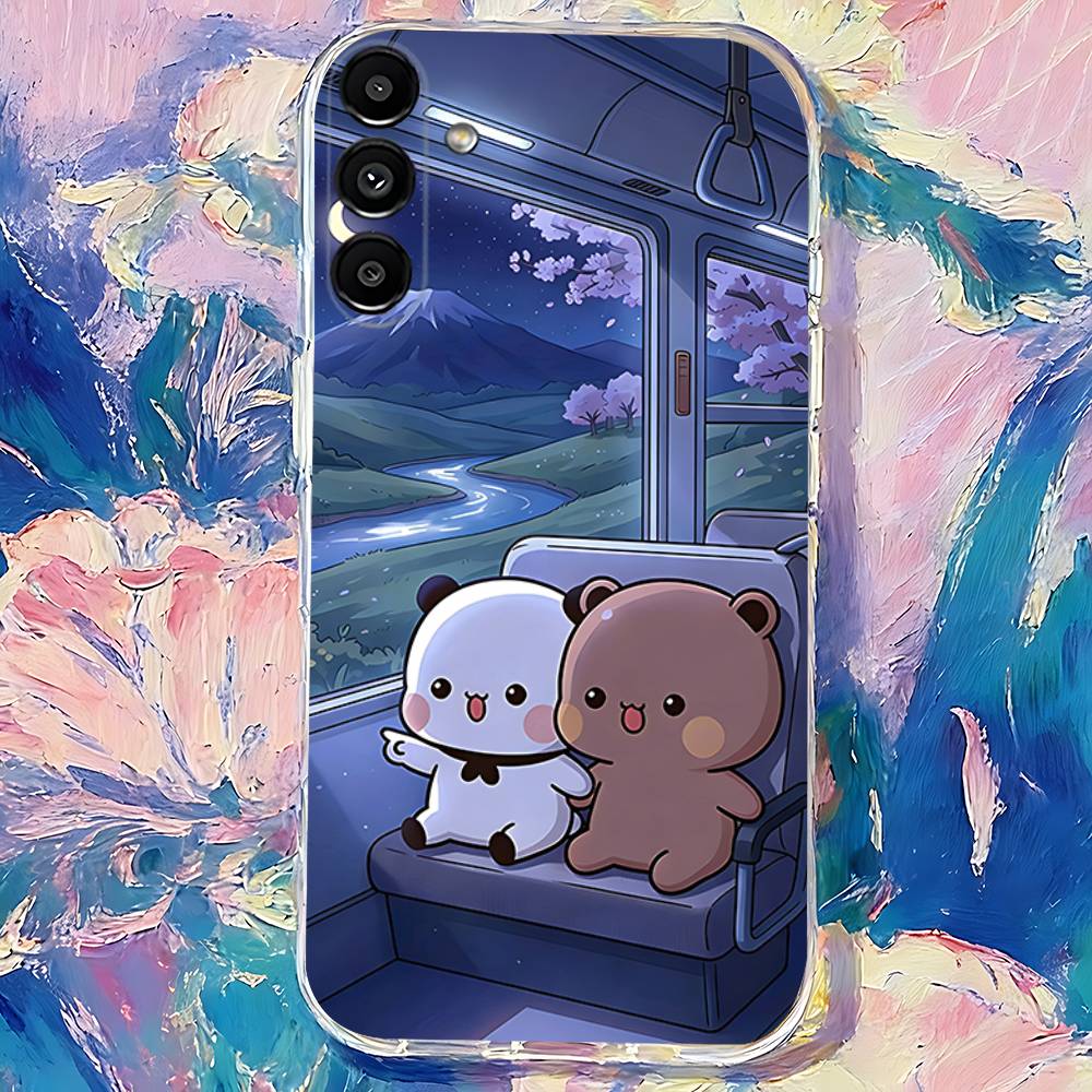 Cute BuBu And D-DuDu Clear Phone case suitable for  Samsung S30,S25,S24,S23,S21,S22,S20,S10,5G,FE,lite,PIus,Ultra Transparent