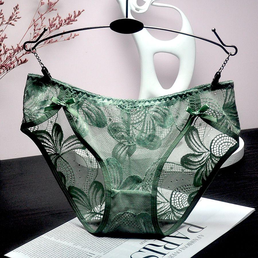 Bragas de encaje sexis para mujer, ropa interior de cintura alta para mujer, lencería Sexy Floral, calzoncillos suaves para mujer, bragas íntimas cómodas