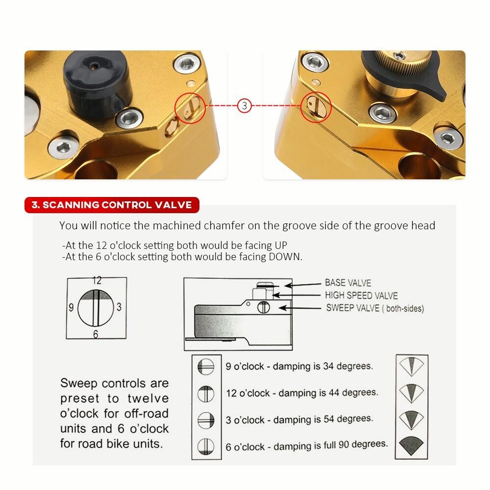 Universal Motorcycle Adjustable Steering Damper Stabilizer Safety Control Gold