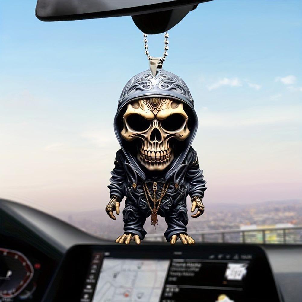Car Rearview Mirror Pendant Super Cool Halloween Car Decor Pendant Auto Interior Ornament Decoration Party Decoration