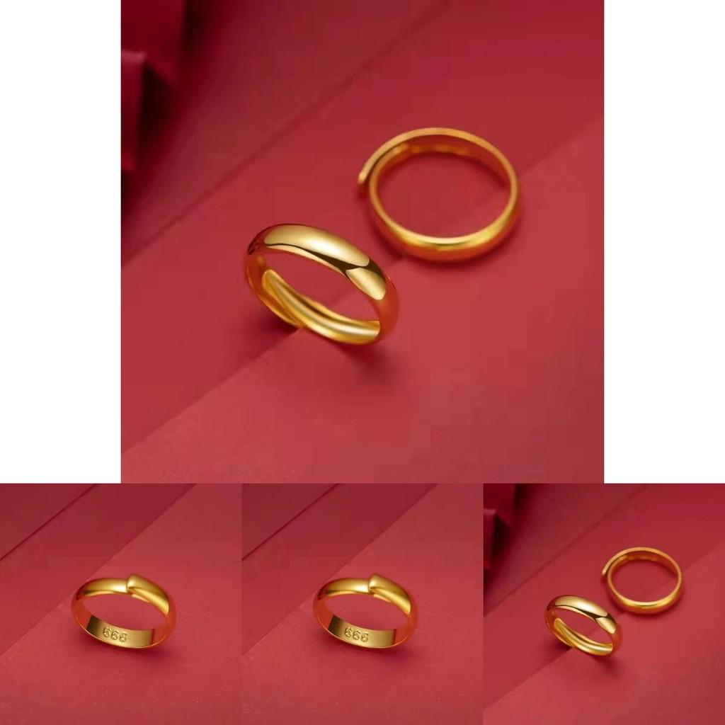 Trendy Gold Plated Adjustable Ring For Couples Minimalist Copper Band With Sleek Design