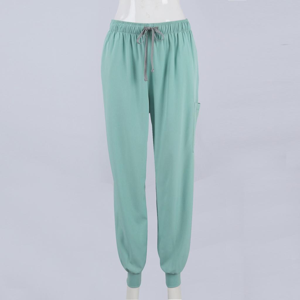 Women's Uniform Quick-drying Fabric Color V-neck Pocket Short-sleeved Trousers Suit Dry- Work Clothes