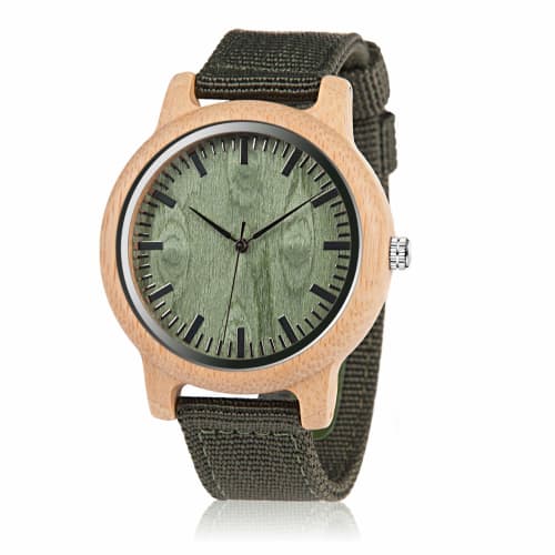 BOBO BIRD B045 Bamboo Watch with Nylon Band, 40mm Diameter