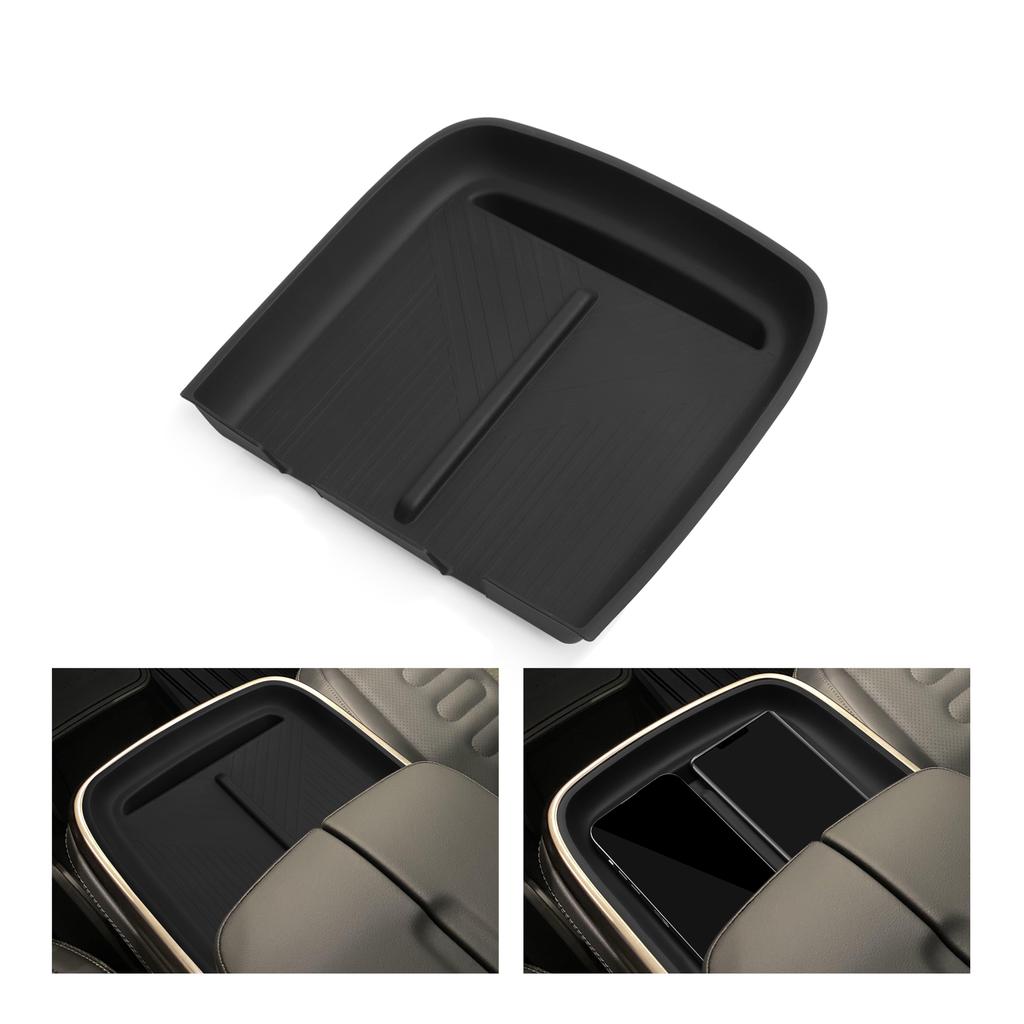 For RIVIAN R1T R1S 2022-2025 Car Anti-Slip Pad Silicone Center Console Wireless Charger Interior Accessories Black