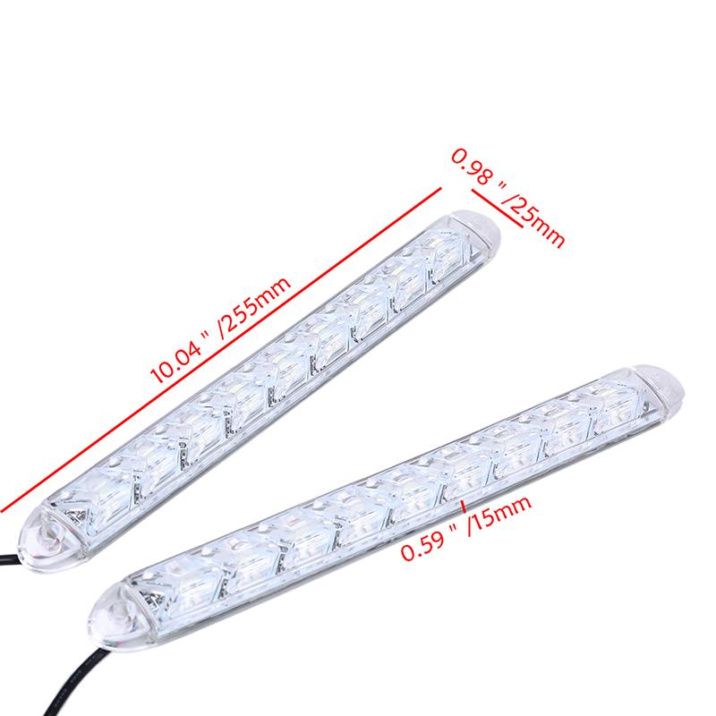 Flexibilné LED denné svietenie do auta Vodotesné šípkové blikače Výstražné svetlá Biely/Jantárový pásik Smerové svetlá