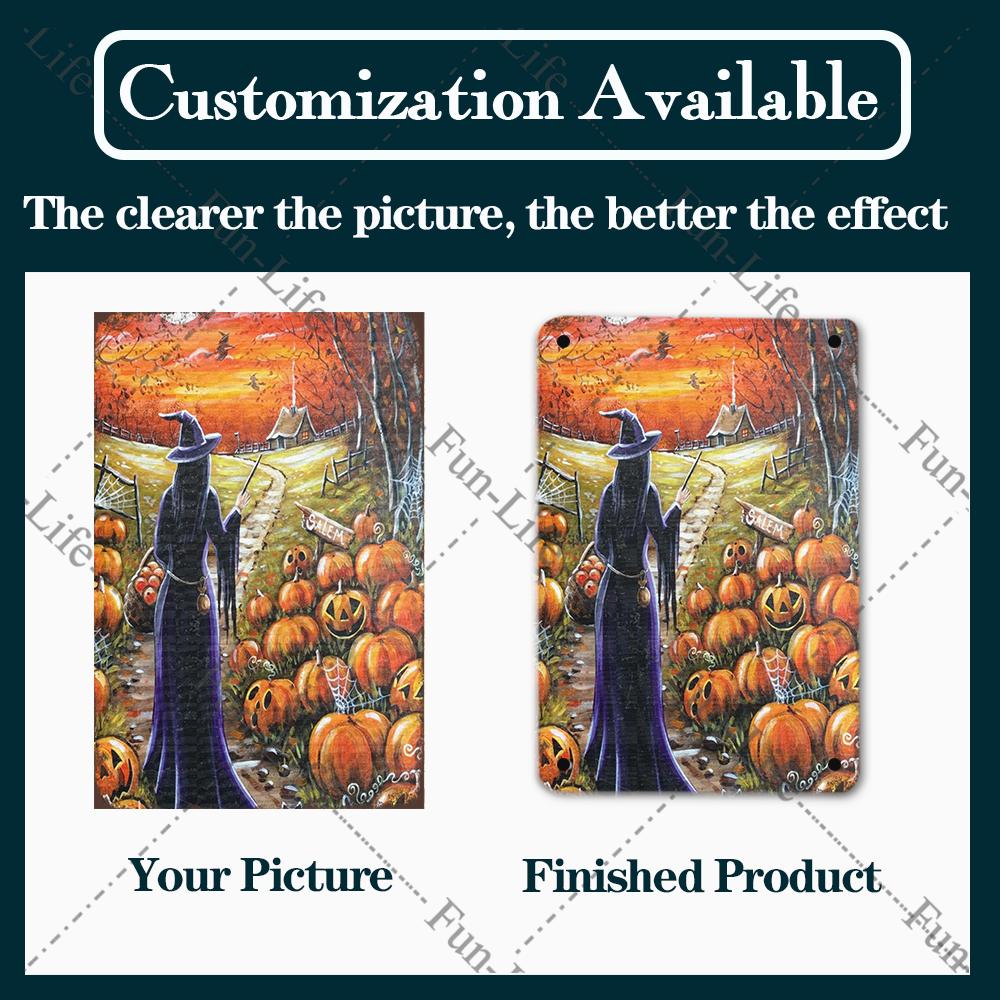 Black Cat Happy Halloween Vintage Metal Signs Halloween Party Poster Pumpkin Metal Tin Plaque Bar Pub Cafe Wall Home Decor