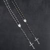Gold-Plated 6mm Imitation Bead Rosary Necklace with Exquisite Pendant