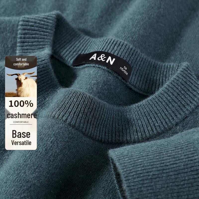 Men's 100% Cashmere Round Neck Pullover Sweater