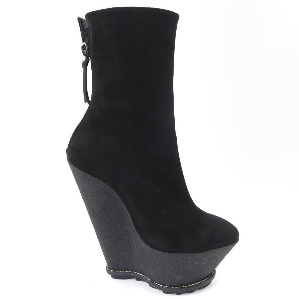 Excellent GIUSEPPE ZANOTTI Ankle boots Wedge sole black Suede leather Women 35 Used